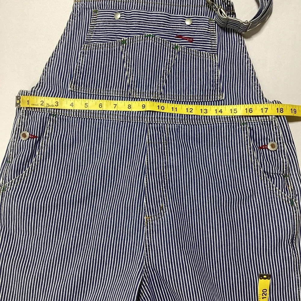 Vintage Rockies Blue and White Striped Denim Bib Overalls Sz L inseam34 - Picture 8 of 11